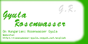 gyula rosenwasser business card
